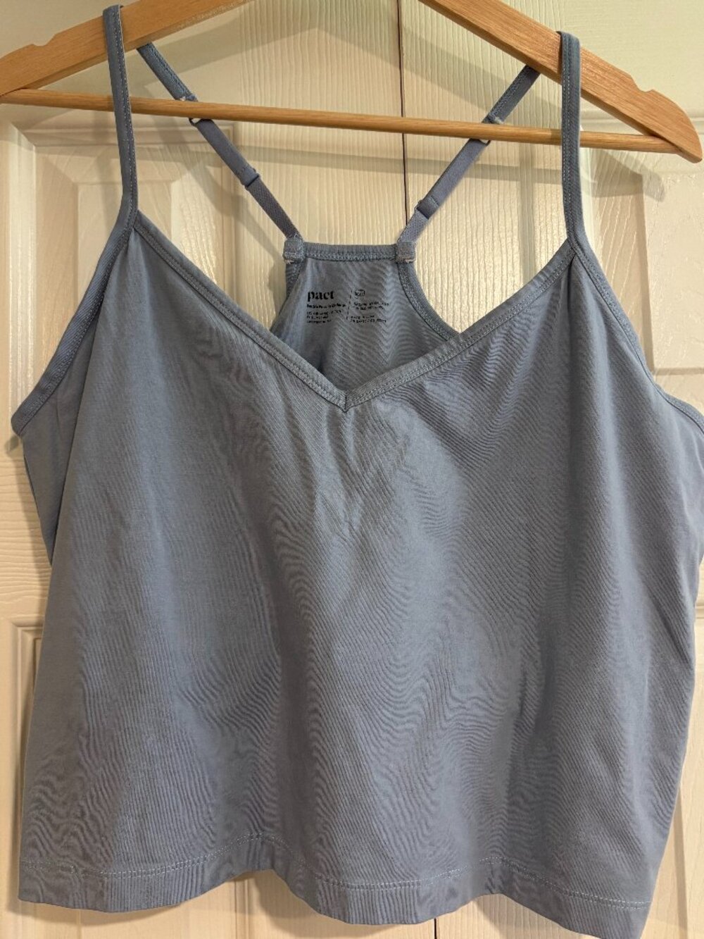 Pact Everyday Shelf Bra Cropped Camisole Blue 2XL Organic Cotton